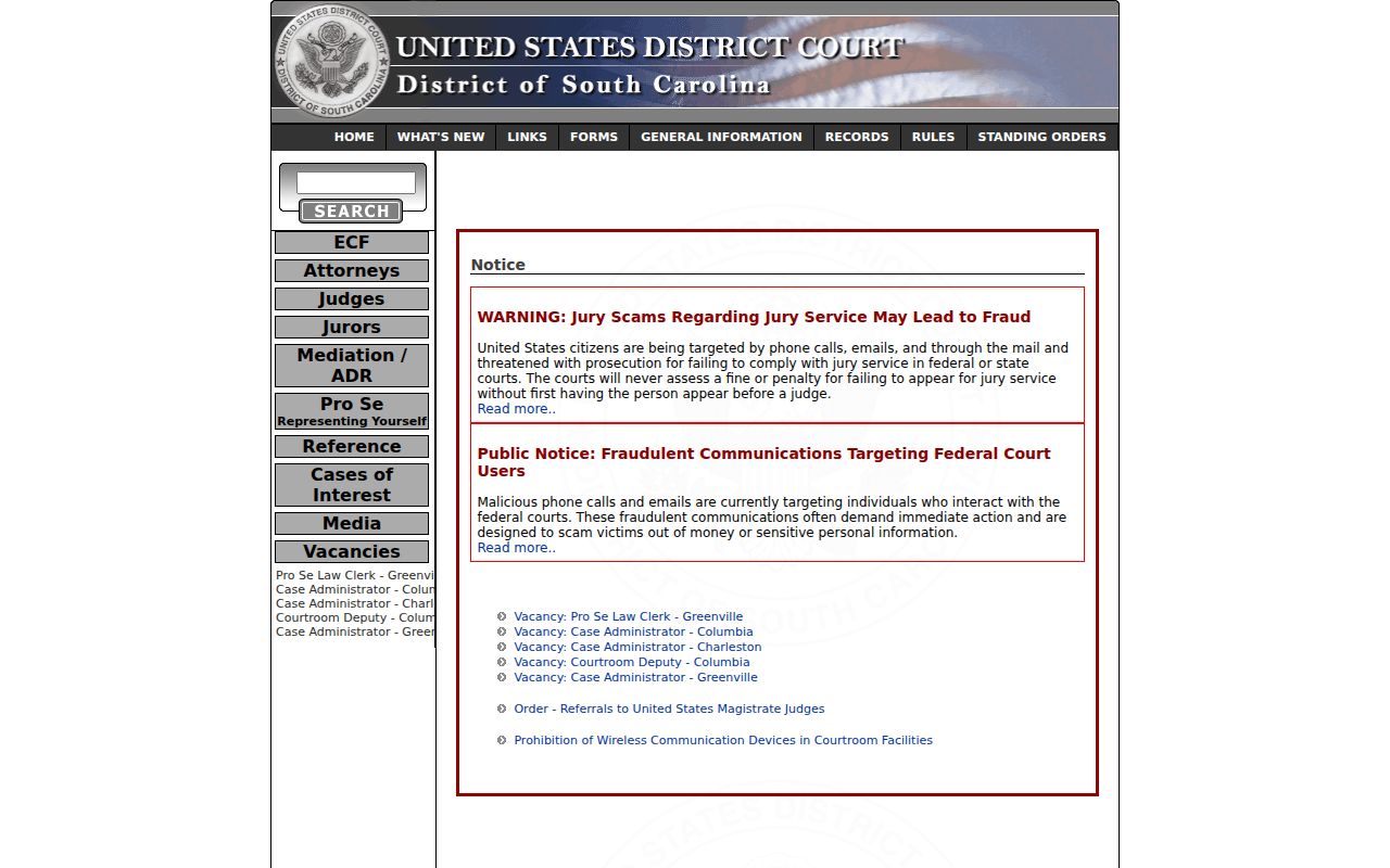 Sumter County warrant search reference to the federal district court